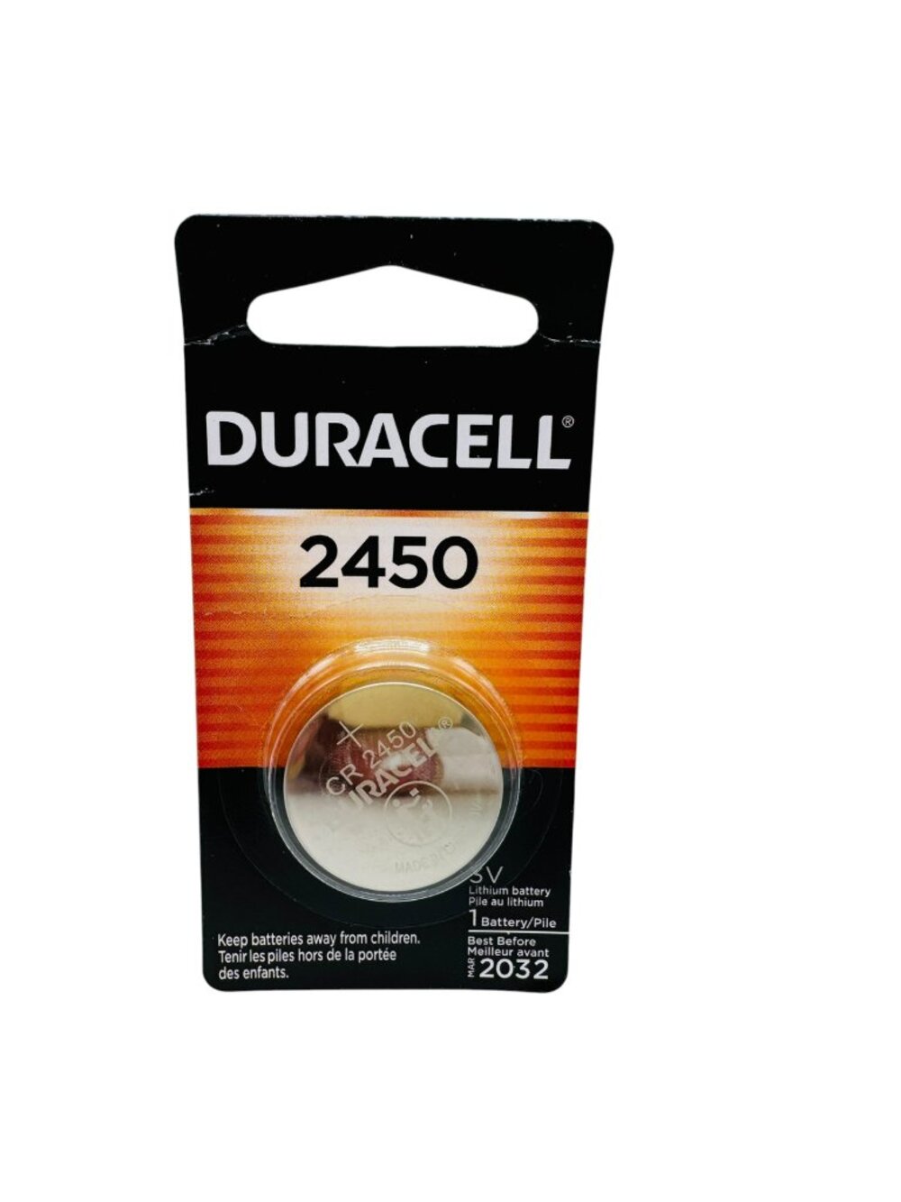 Duracell CR2450 Lithium Coin Cell Battery 3V Long-Lasting Power